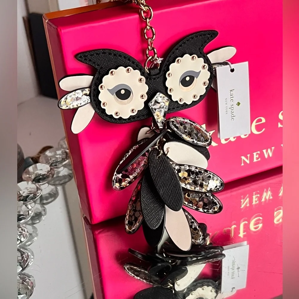Kate Spade New York NWT Leather Owl Key Fob Key Chain